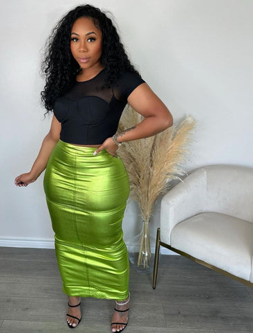 Matallic green (maxi skirt)