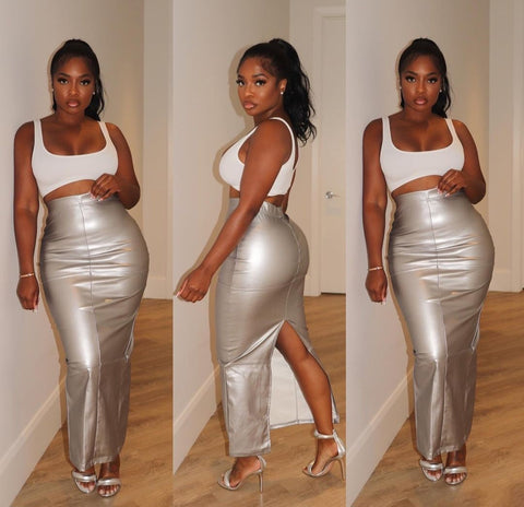 Silver (matallic maxi skirt)