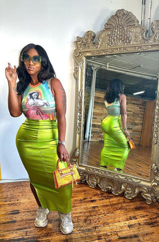 Matallic green (maxi skirt)