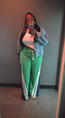 Green wideleg joggers