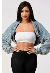 Kay-once denim cropped jacket