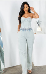 Washed denim set