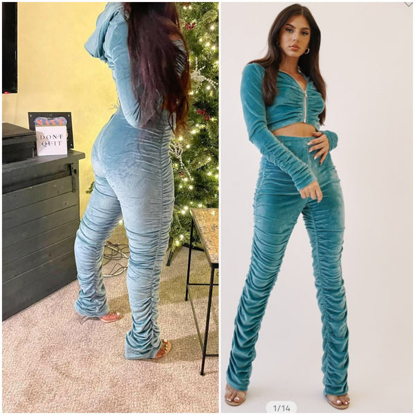 Velour Tracksuit (Teal)