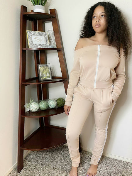 Off Shoulder Track Suit